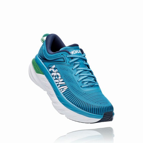 Hoka One One BONDI 7 Road Running Shoes For Men India Blue IN-1095